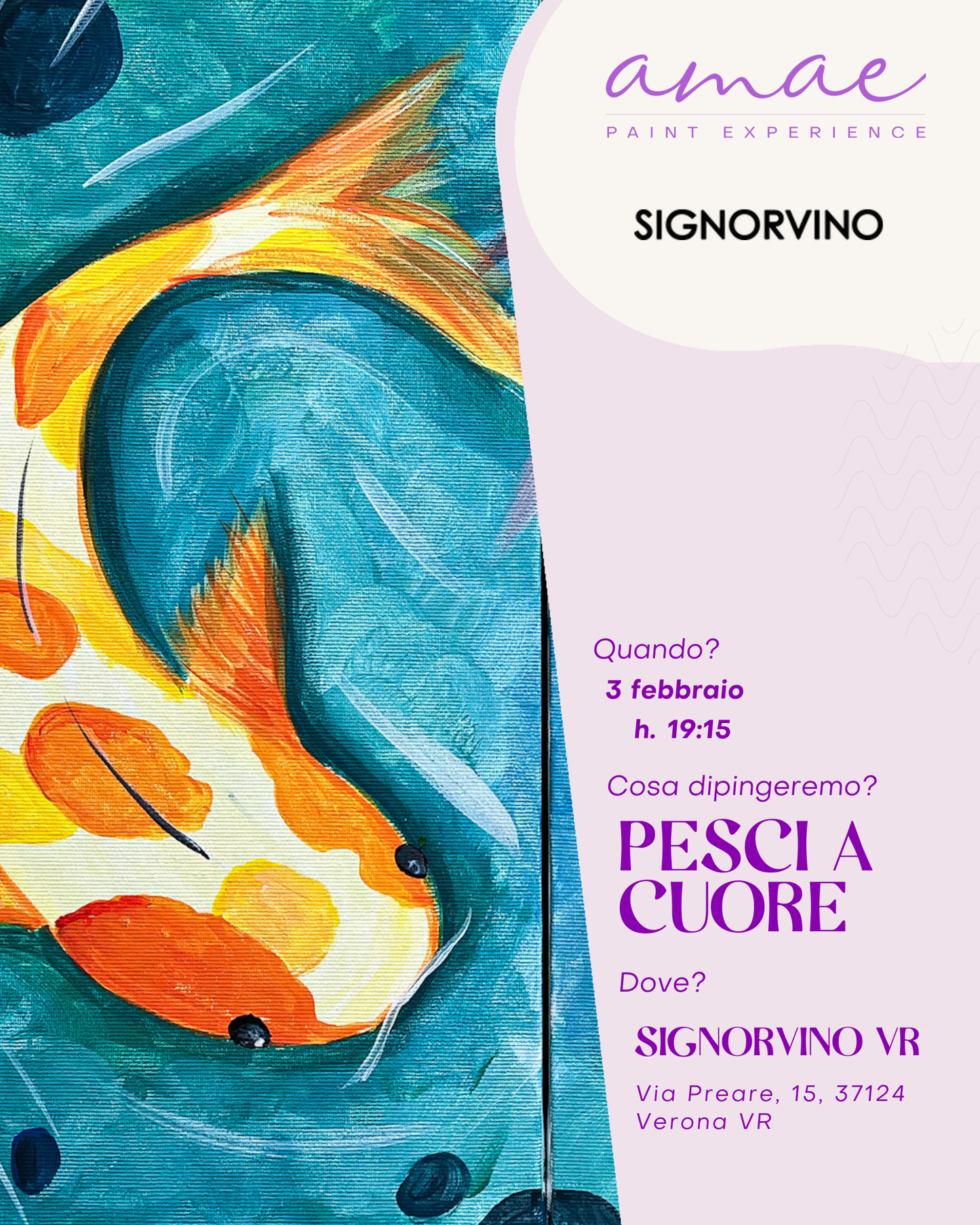 PESCI A CUORE | 3 febbraio h 19:15 @SIGNORVINO VR Verona VR