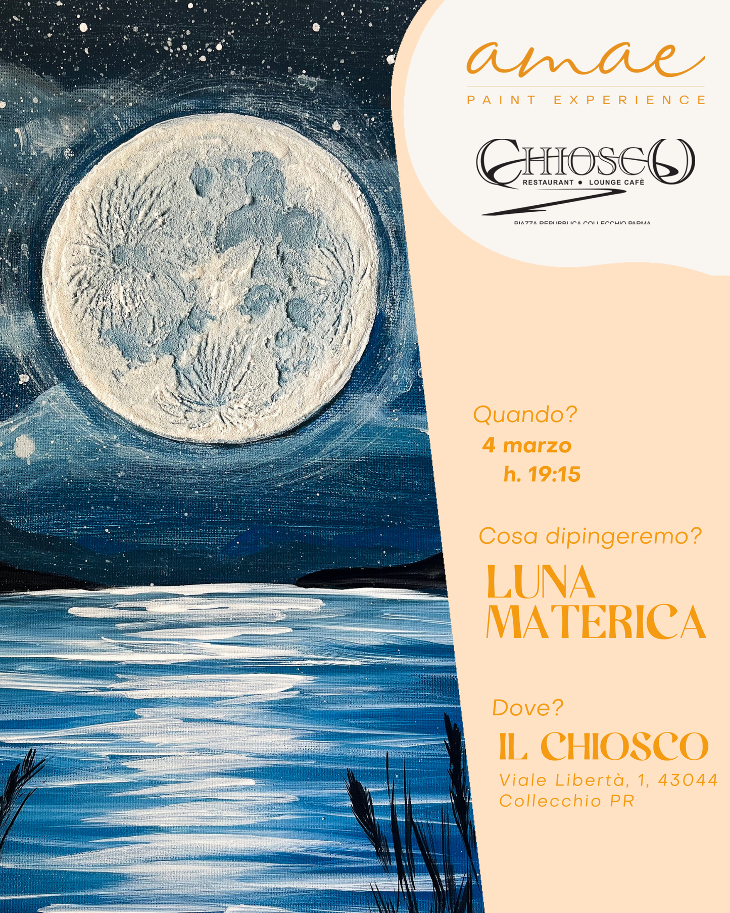 LUNA MATERICA | 4 marzo h 19:15 @IL CHIOSCO Collecchio PR
