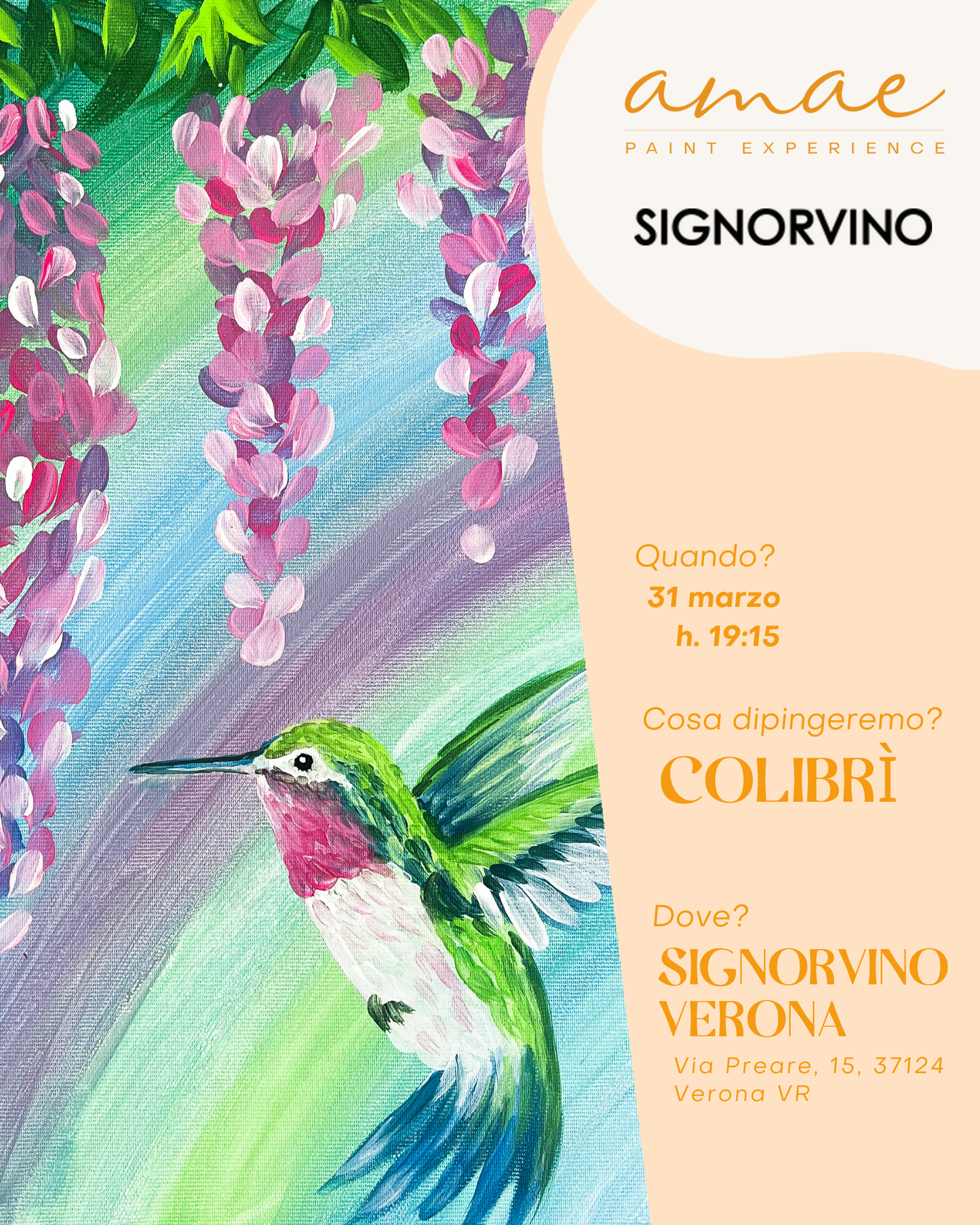 COLIBRÌ | 31 marzo h 19:15 @SIGNORVINO Verona VR