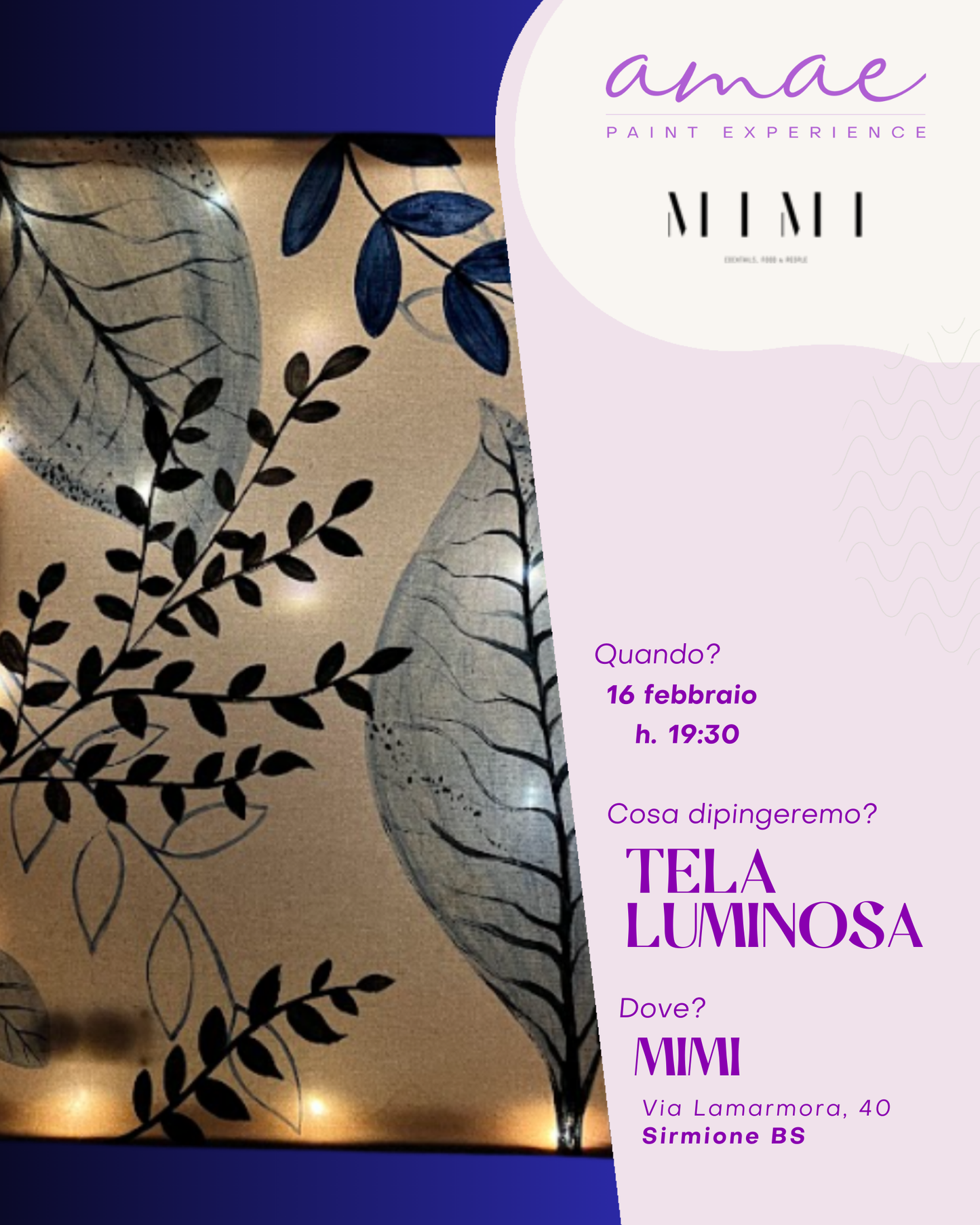 TELA LUMINOSA | 16 febbraio h 19:30 @MIMI Sirmione VR
