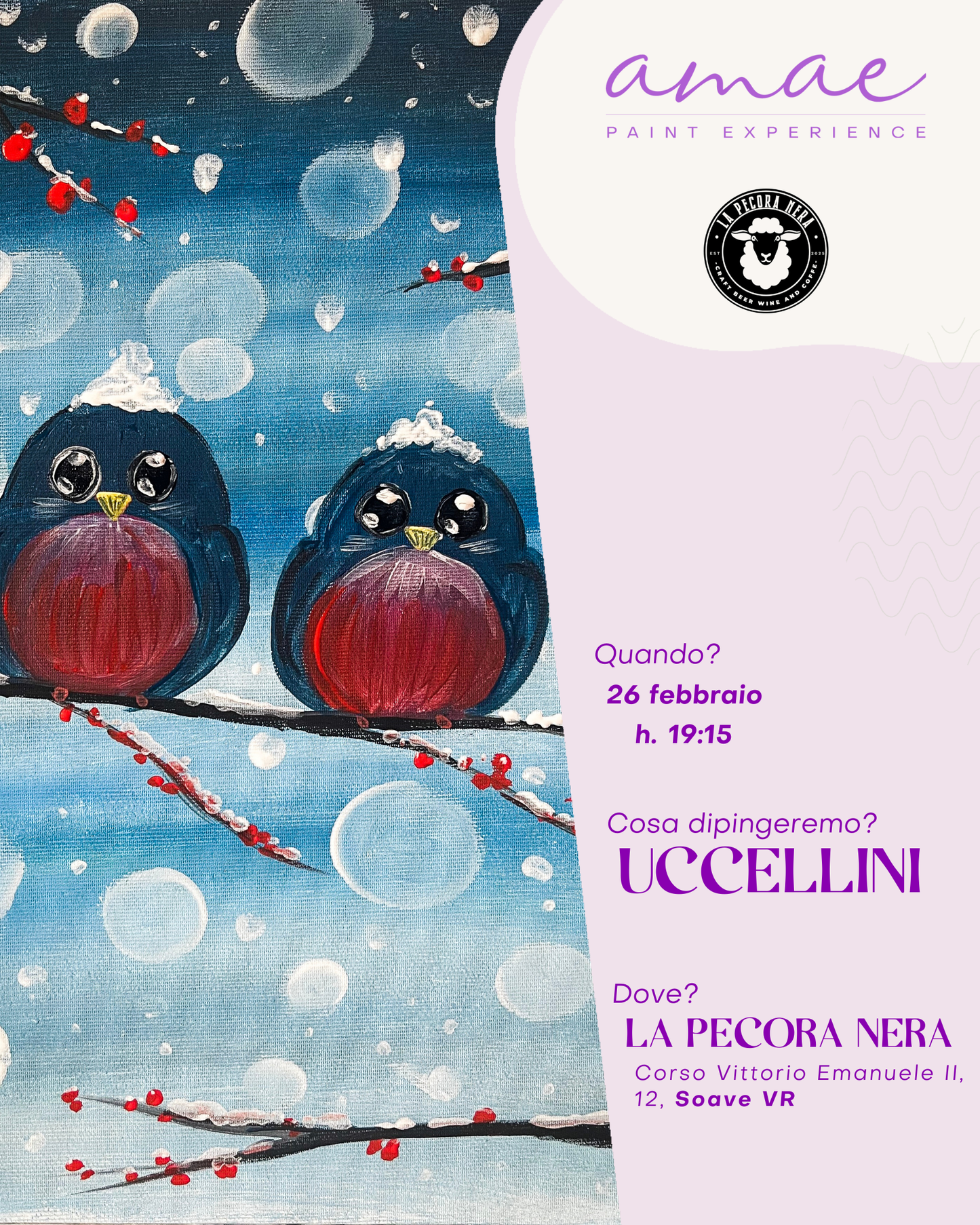 UCCELLINI SUL RAMO | 26 febbraio h 19:15 @LA PECORA NERA Soave VR